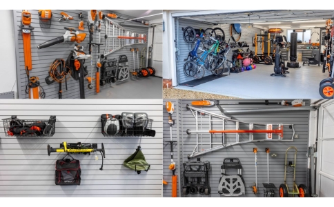 garage slatwall panel storage system