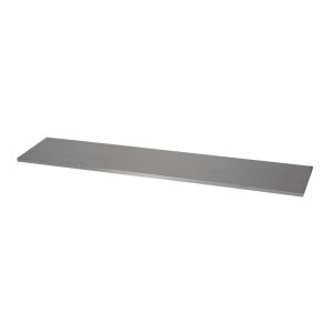 A metal shelf on a white background, providing storage space, placed on a shelf.