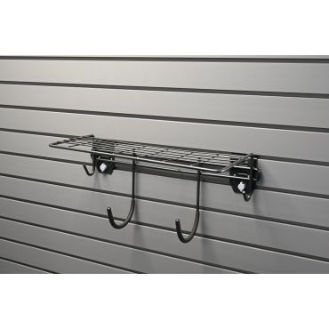 EVOPanel Wall Storage System - Shelf with Hooks Black - EPHOSH