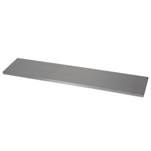 A metal shelf on a white background, providing storage space, placed on a shelf.