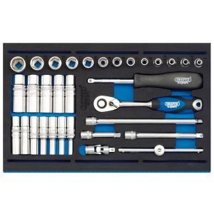 1/4 inch socket set with foam tray insert