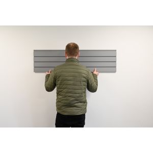 Gym slatwall storage panel