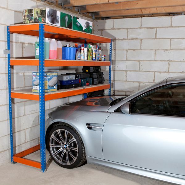 Space saving shelf unit for garages