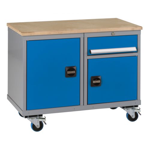 Large Mobile Tool Trolley With Cupboards And Drawer